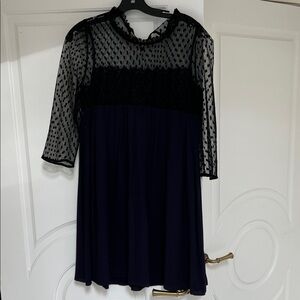 Elegant Black lace and plum Women's dress from Paris